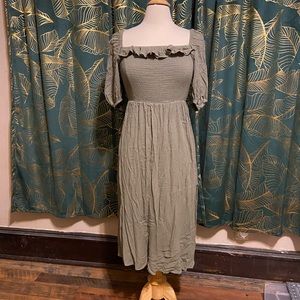 Cottage core sage green dress